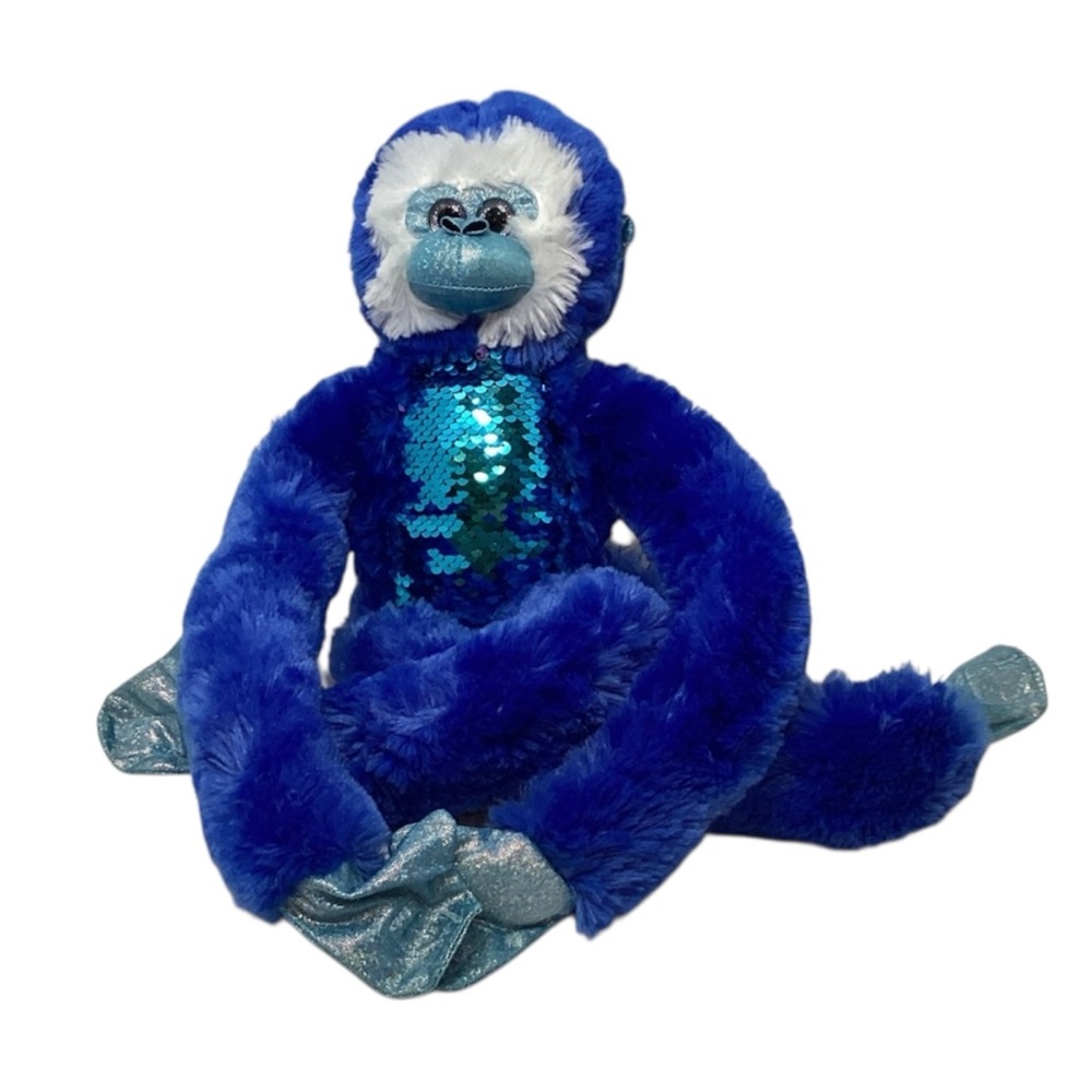 💚 Wild Republic Blue Sequin Hanging Monkey